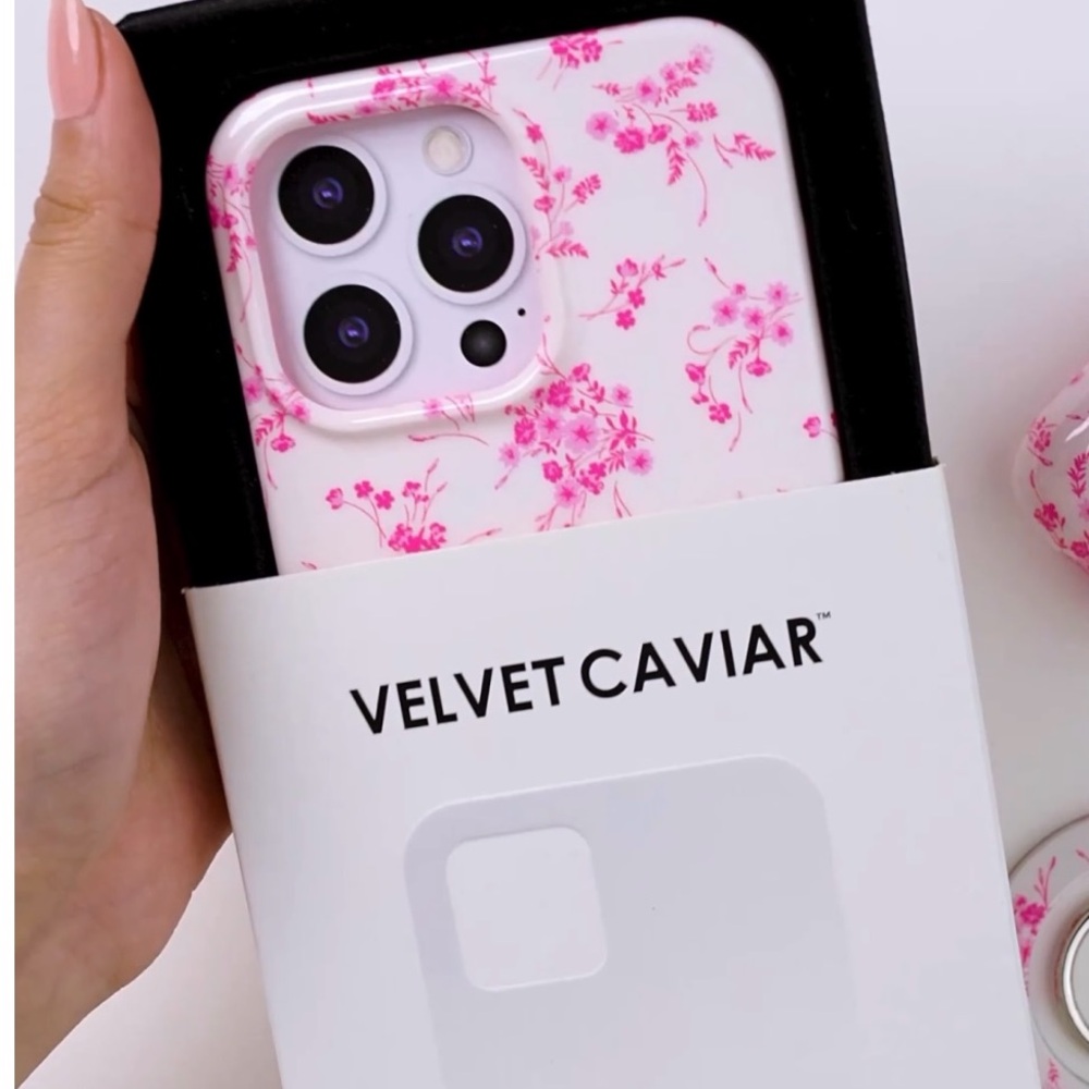 Velvet Caviar French rose floral iPhone case in pink iPhone 14 ProMax